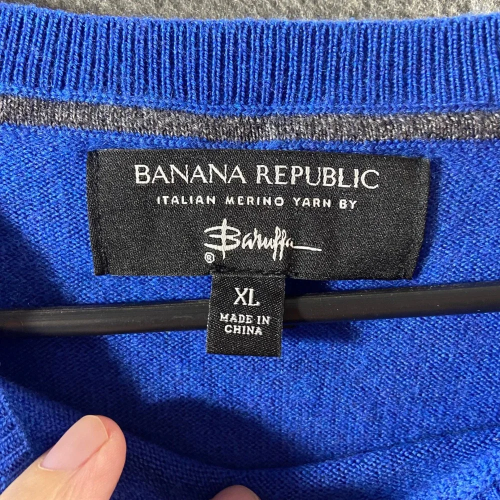Banana Republic Sweater Italian Merino Wool capsule quiet luxury parisian blue